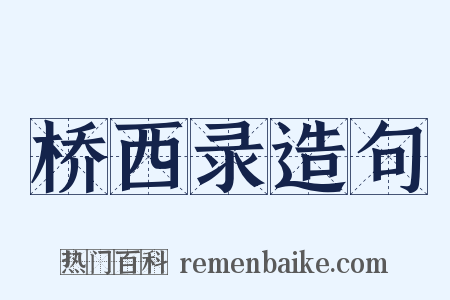 桥西录造句是什么意思的图片